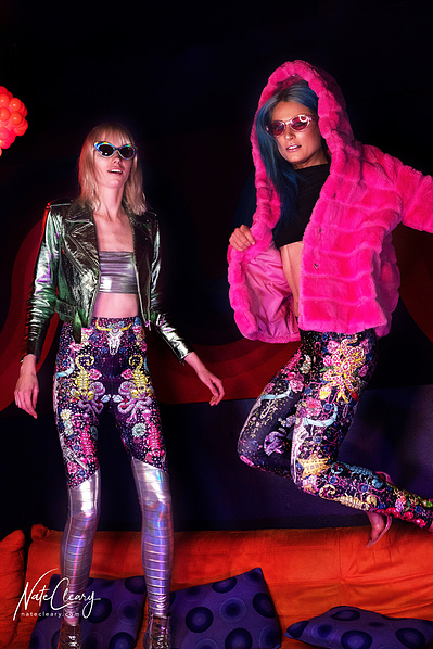 Best agency model in Glasgow poses for creative leggings brand in studio for top Scotland fashion photographer in commercial photoshoot - Photography by Nate Cleary