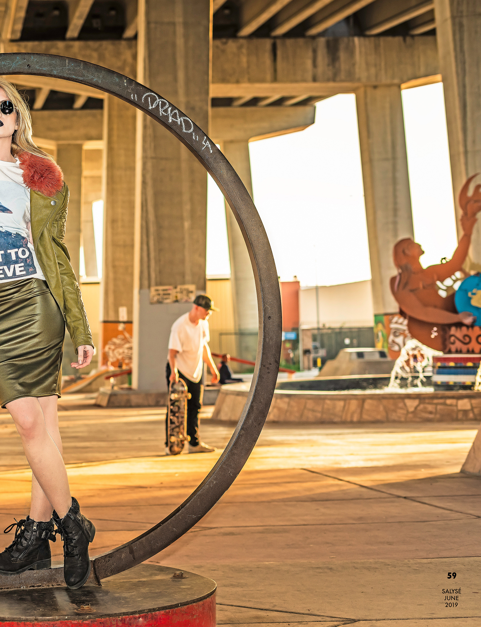 Top model in Glasgow poses outside for best Scotland commercial fashion photographer for clothing line in magazine photo shoot - Photography by Nate Cleary
