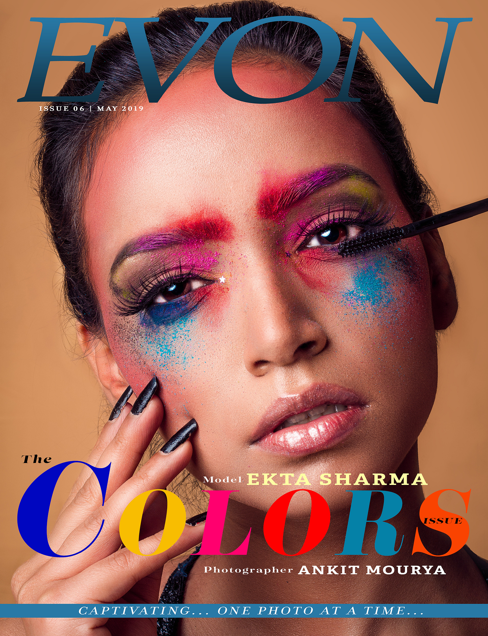Model posing for commercial fashion magazine cover - Photography by Nate Cleary