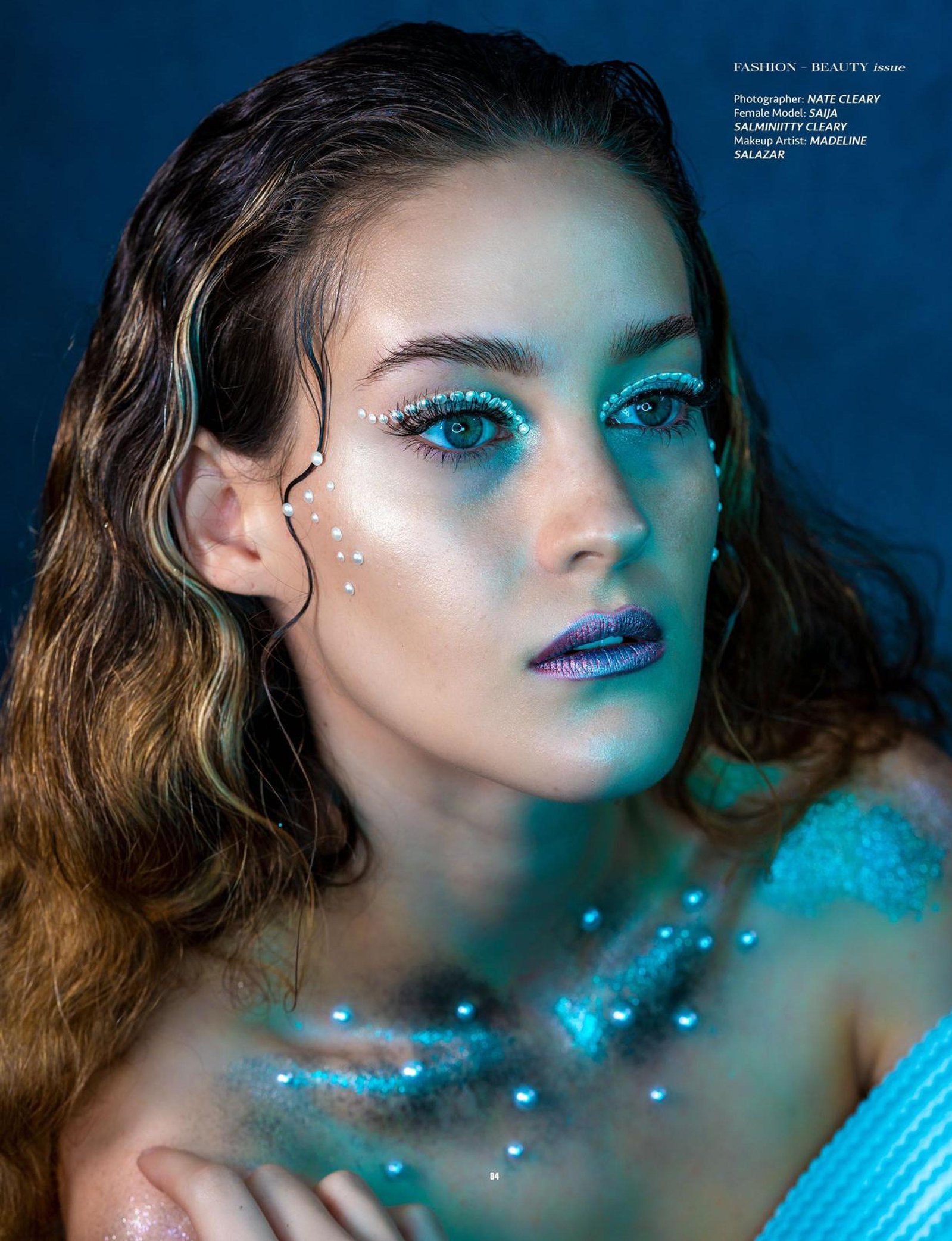 Top model in Scotland poses in studio for best Glasgow commercial fashion photographer for clothing line in magazine photo shoot - Photography by Nate Cleary