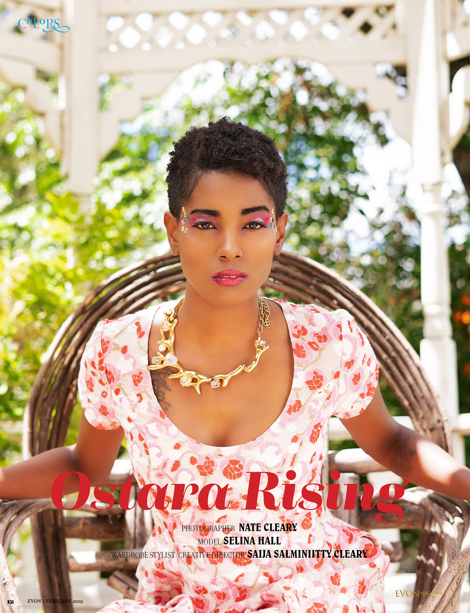 Top agency model in Glasgow poses in garden for best Scotland commercial fashion photographer for clothing line in magazine photo shoot - Photography by Nate Cleary