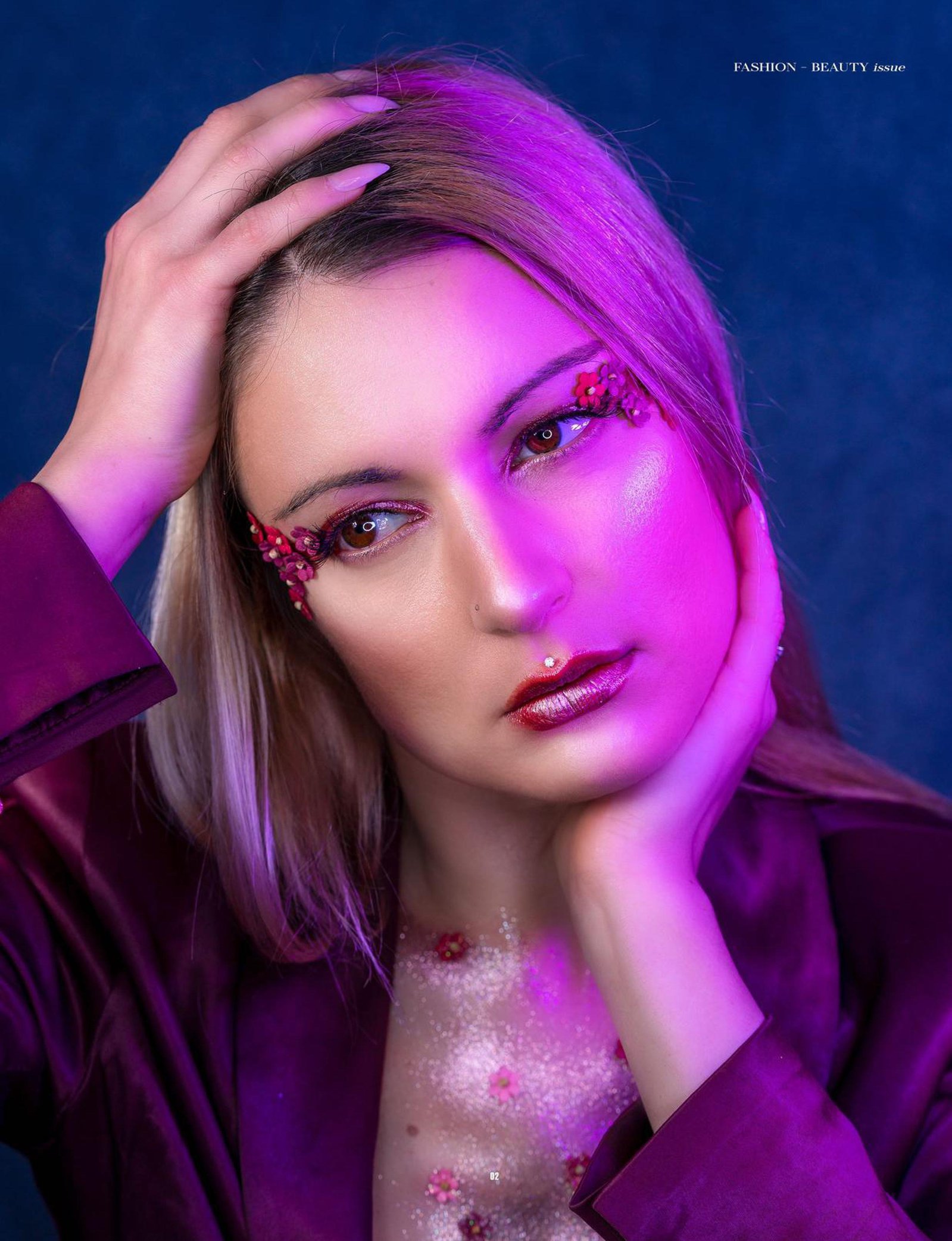 Top model in Scotland poses in studio for best Glasgow commercial fashion photographer for clothing line in magazine photo shoot - Photography by Nate Cleary