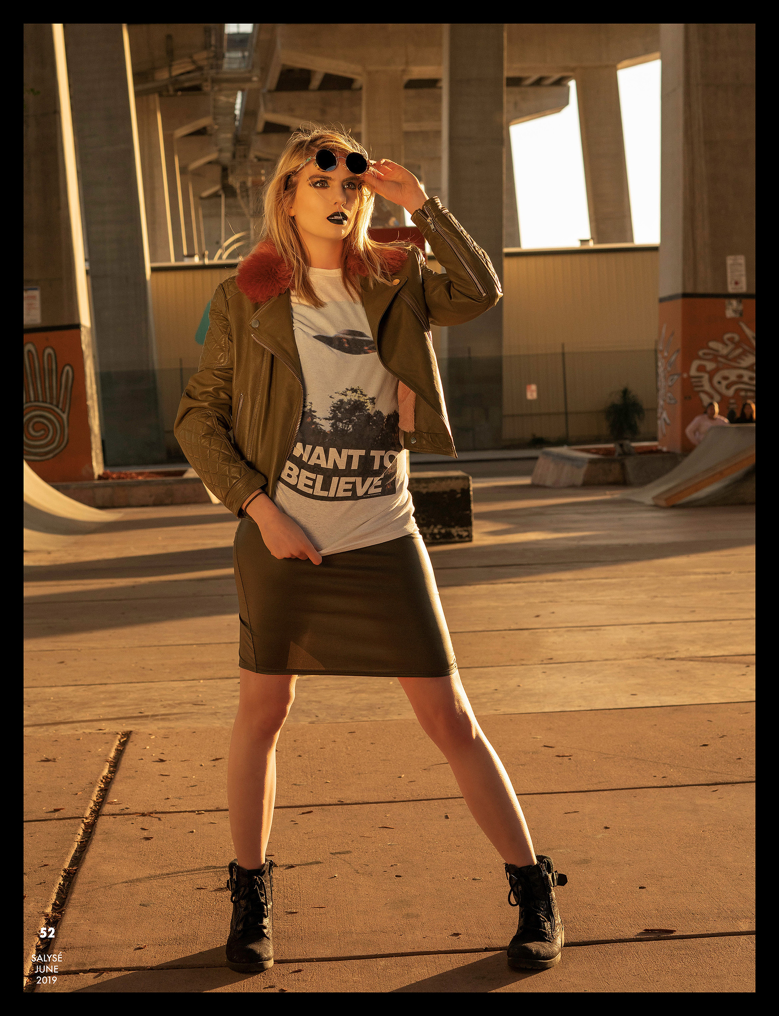 Top model in Glasgow poses outside for best Scotland commercial fashion photographer for clothing line in magazine photo shoot - Photography by Nate Cleary