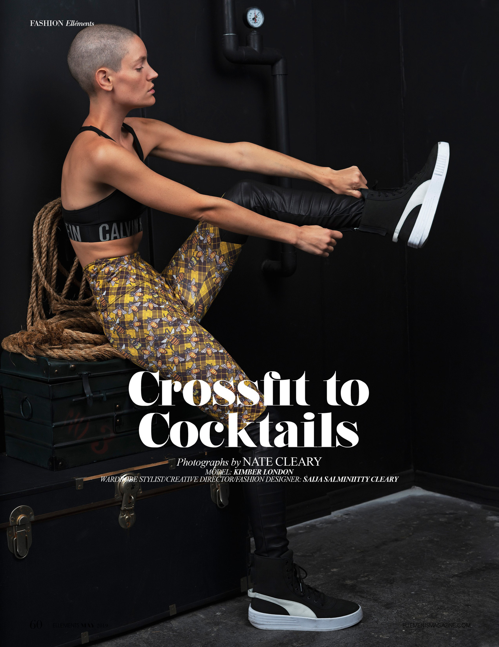 Top agency model in Scotland poses in studio for best Glasgow commercial fashion photographer for clothing line in magazine photo shoot - Photography by Nate Cleary