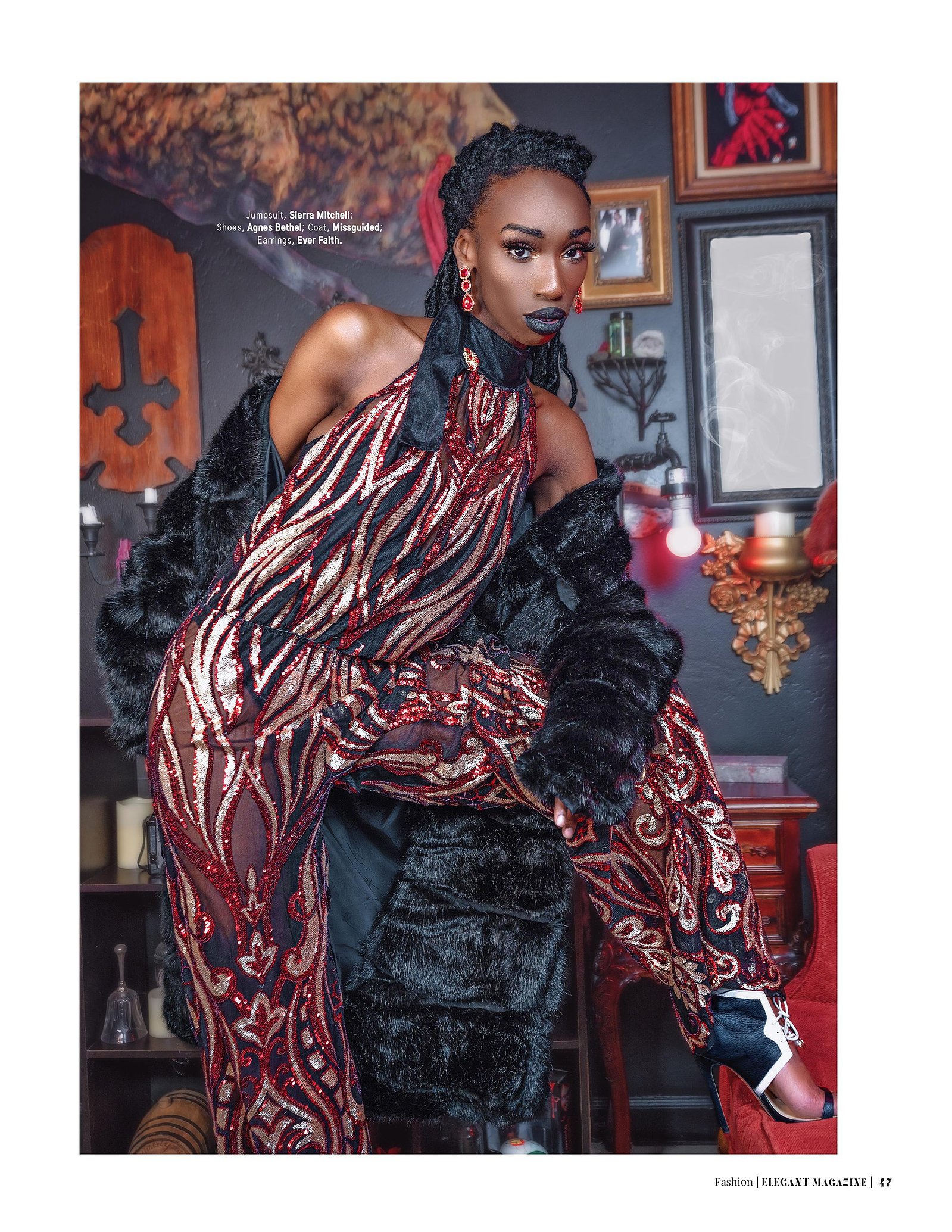 Top model in Scotland poses in studio for best Glasgow commercial fashion photographer for clothing line in magazine photo shoot - Photography by Nate Cleary