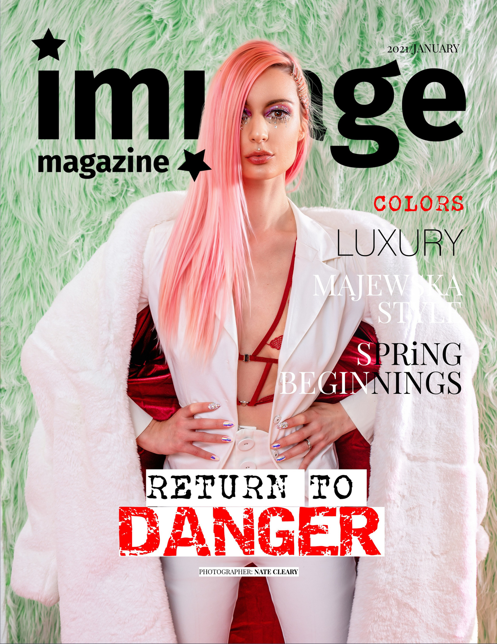 Scotland Model posing for commercial fashion magazine cover - Photography by Nate Cleary
