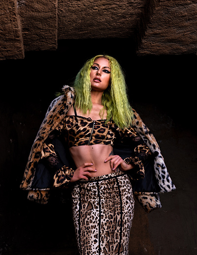 Best model in Scotland poses for creative leggings brand outdoors for top fashion photographer in Glasgow at commercial photoshoot - Photography by Nate Cleary