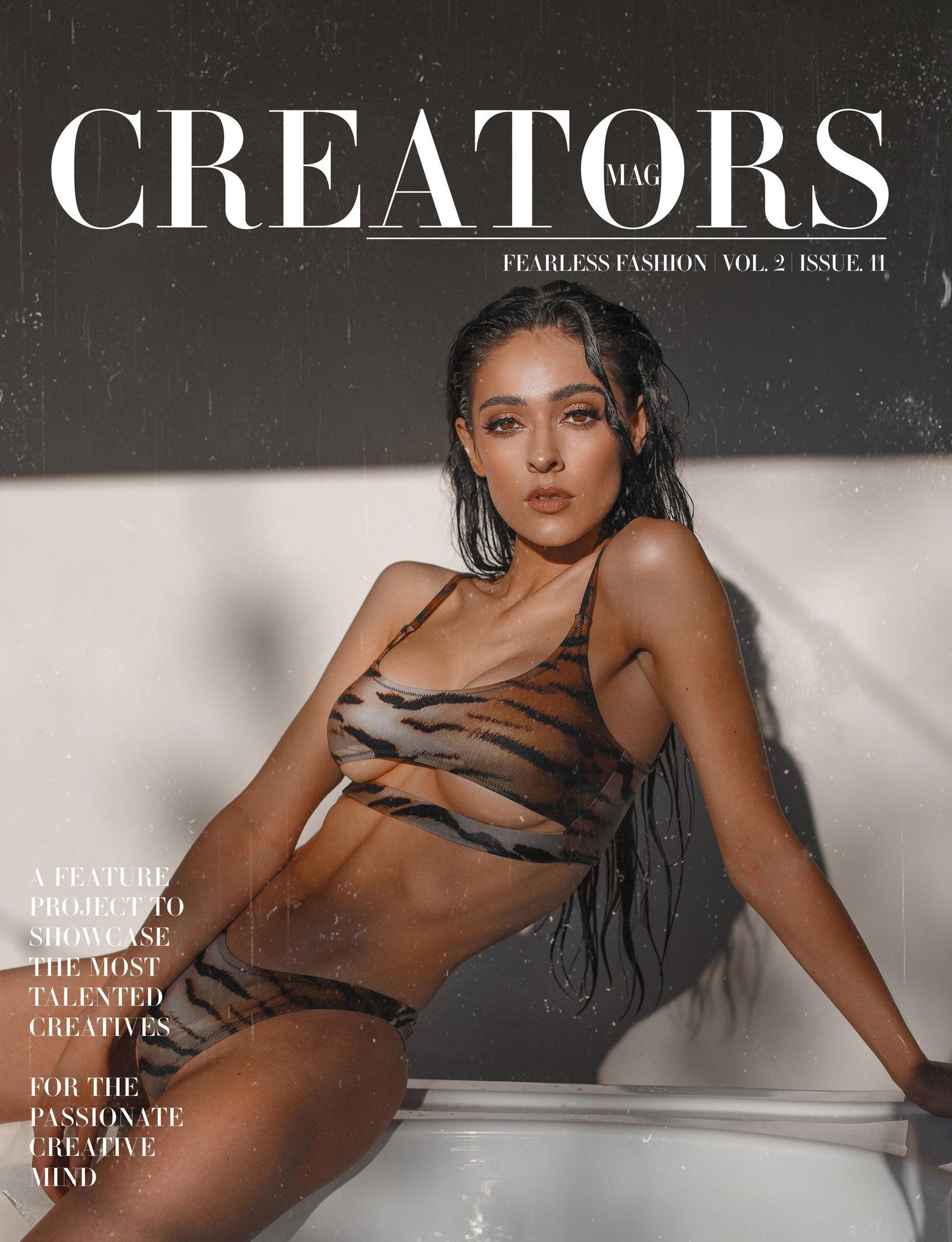 Model posing for commercial fashion magazine cover - Photography by Nate Cleary