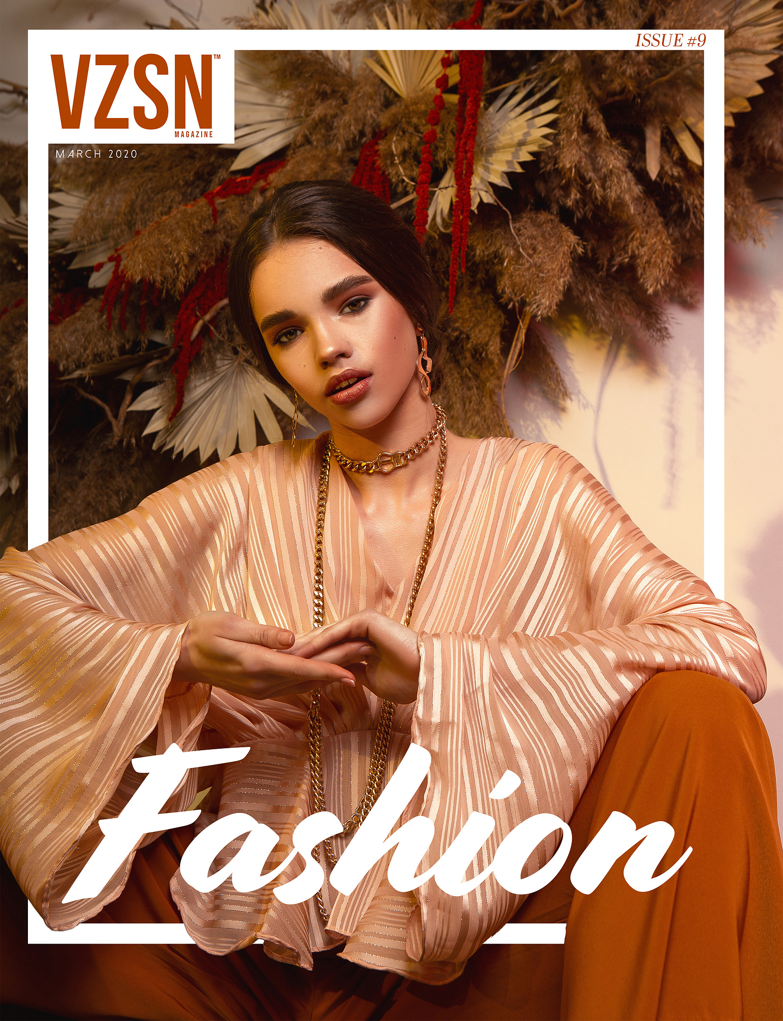 Model posing for commercial fashion magazine cover - Photography by Nate Cleary