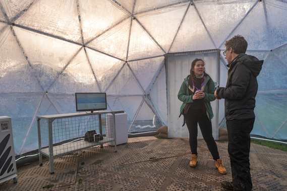 participants explore pollution pods in Glasgow for COP26- Photography by Nate Cleary