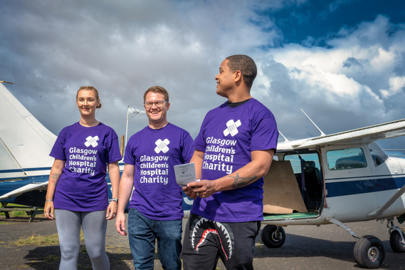 Volunteers from skydiving for Glasgow Childrens hospital charity event- Photography by Nate Cleary