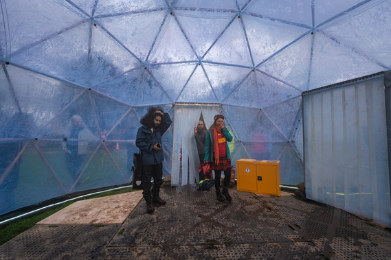 participants explore pollution pods in Glasgow for COP26- Photography by Nate Cleary