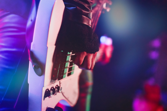 Glasgow live band event guitarist on stage - Photography by Nate Cleary