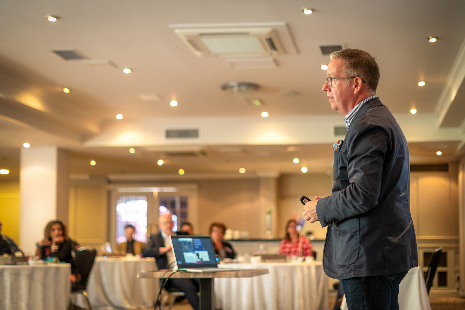 Guest speaker at corporate event in Scotland- Photography by Nate Cleary