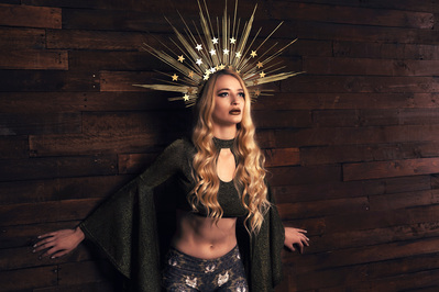 Top Scotland model poses for clothing line in a studio for best Glasgow commercial photographer at fashion photoshoot - Photography by Nate Cleary