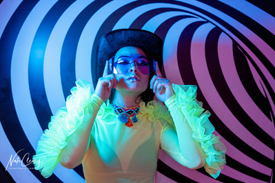Top Glasgow agency model poses for clothing line in a studio for best Scotland commercial photographer at fashion photoshoot - Photography by Nate Cleary