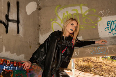 Best model in Scotland poses for creative clothing brand at skate park for top fashion photographer in Glasgow at commercial photoshoot - Photography by Nate Cleary