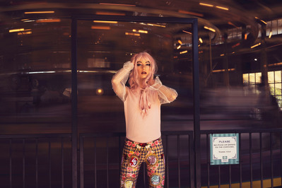 Best model in Scotland poses for creative clothing line outdoors for top Glasgow fashion photographer in commercial photoshoot - Photography by Nate Cleary