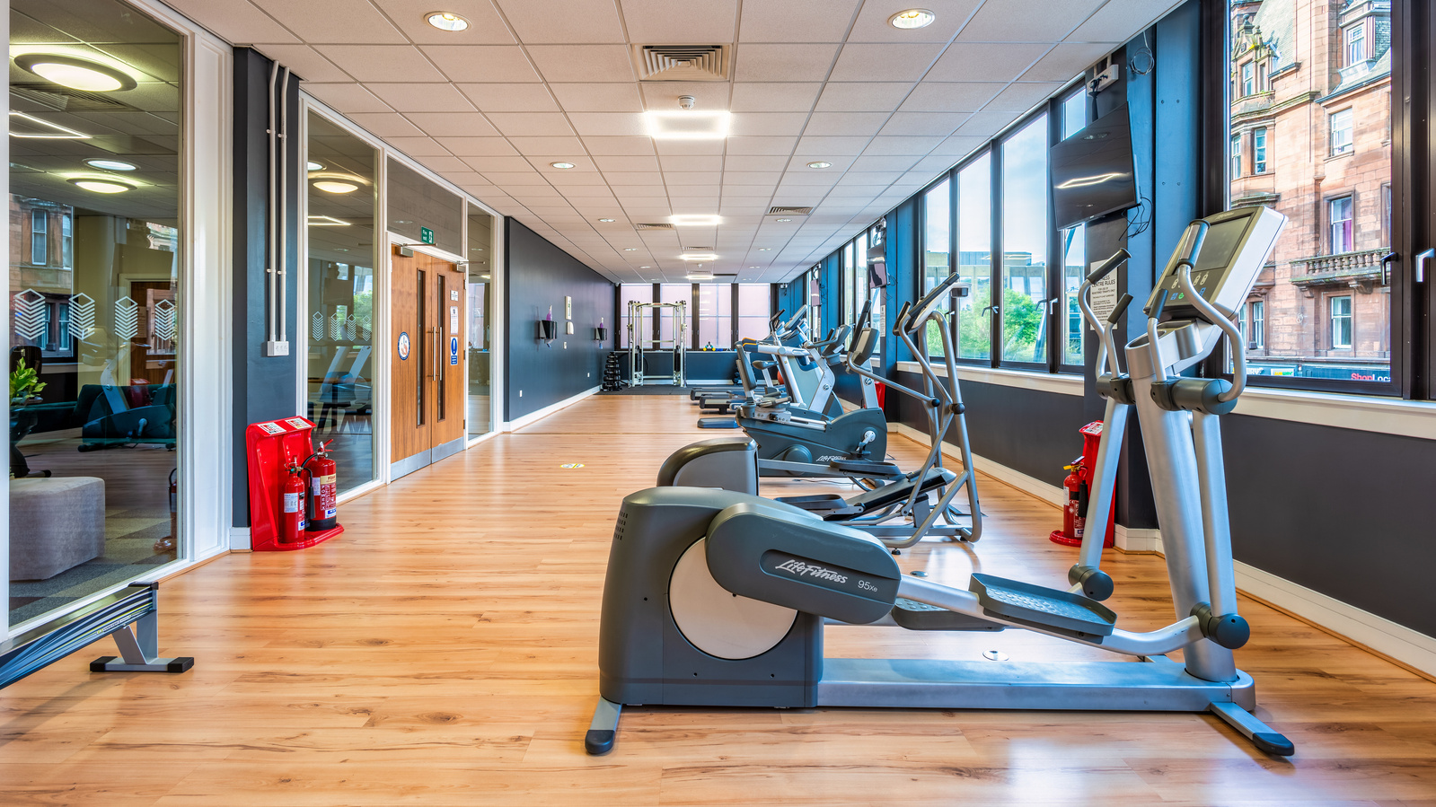 Fitness center for Scotland Interior Property Student Housing in Glasgow - Photography by Nate Cleary
