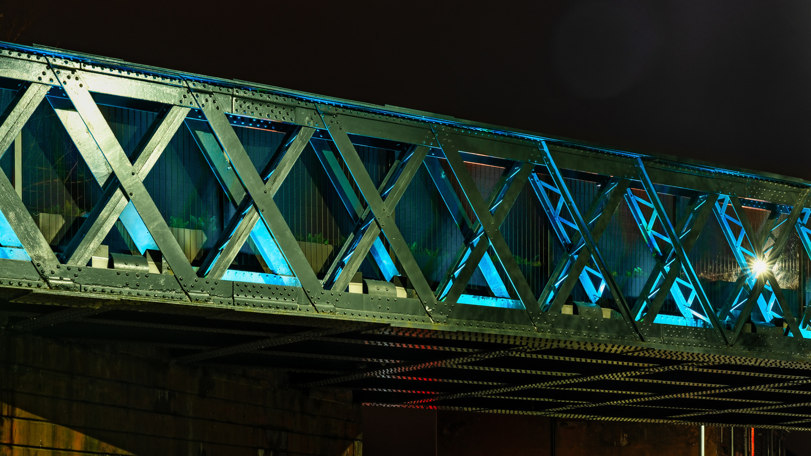 Exterior Bridge Lighting at night for SSUK Scotland Architecture in Glasgow - Photography by Nate Cleary