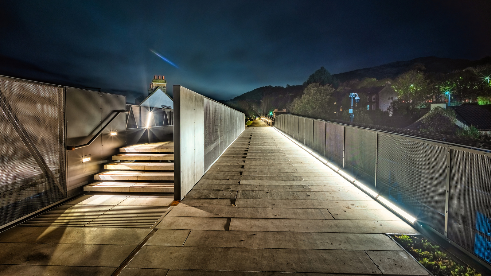 Exterior Bridge Lighting at night for SSUK Scotland Architecture in Glasgow - Photography by Nate Cleary