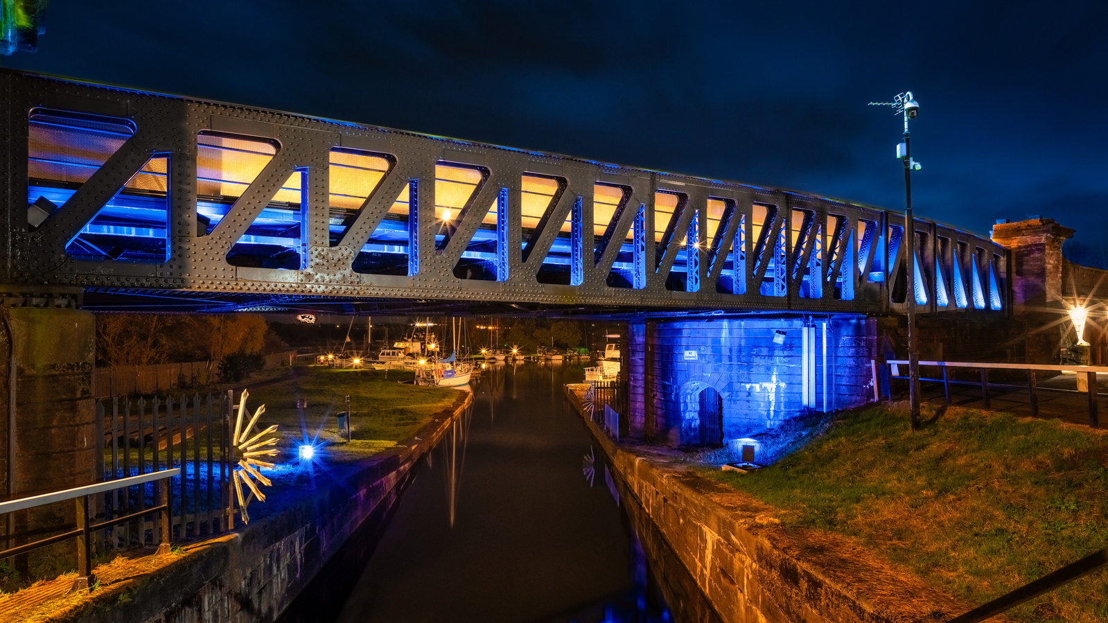 Exterior Bridge Lighting at night for SSUK Scotland Architecture in Glasgow - Photography by Nate Cleary