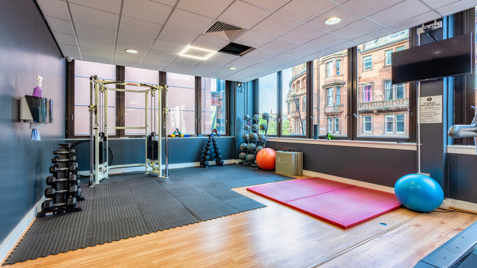 Gym for Scotland Interior Property Student Housing in Glasgow - Photography by Nate Cleary