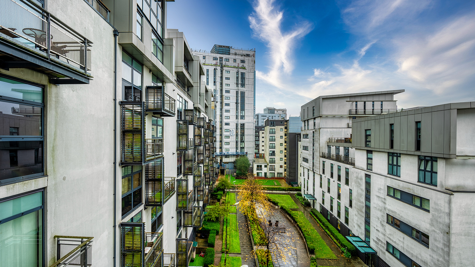 Outdoor patio view for Scotland Interior Property in Glasgow - Photography by Nate Cleary