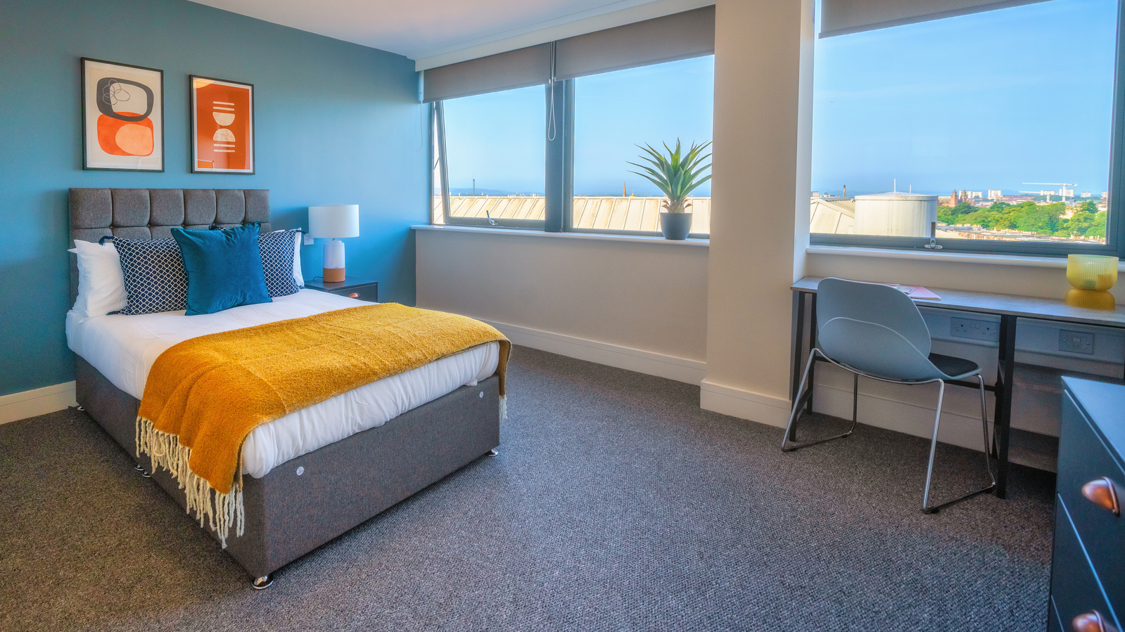 Bedroom for Scotland Interior Property Student Housing in Glasgow - Photography by Nate Cleary