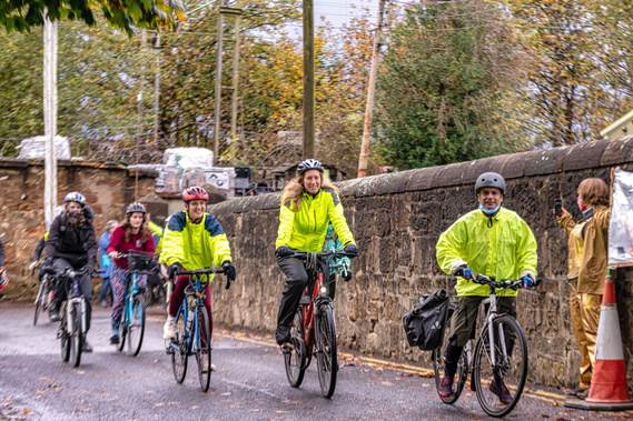 Bicyclist race event in Glasgow for COP26- Photography by Nate Cleary