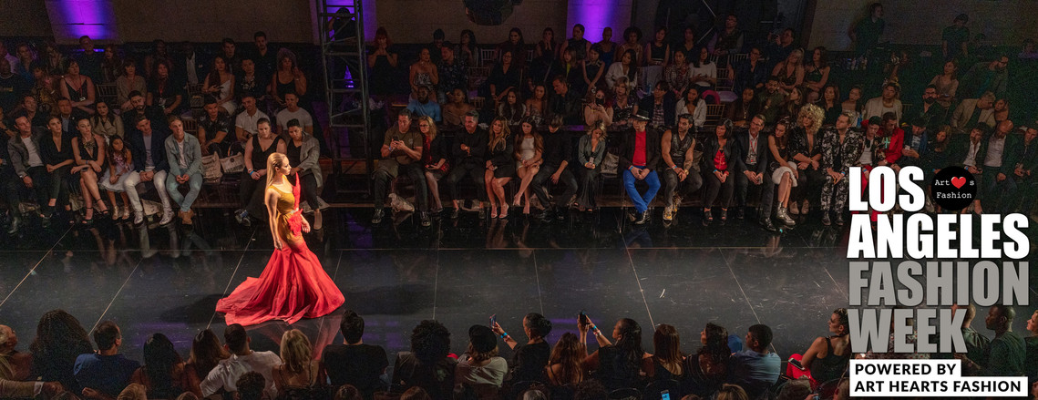 Model walks on Catwalk for LA Fashion Week