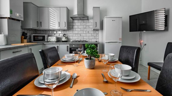 Low light kitchen view for Scotland Interior HDR Property - Photography by Nate Cleary