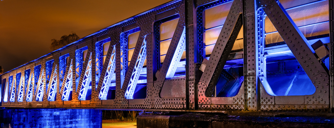 Bridge lighting at night image for SSUK Lighting for Scotland Architecture HDR Property - Photography by Nate Cleary