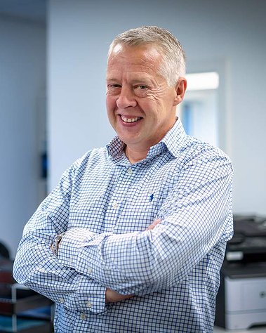Scotland client posing for corporate headshots from SSUK - Photography by Nate Cleary
