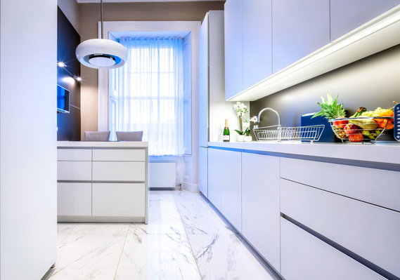 Clear lines Interior Kitchen real estate photograph for Scotland Interior HDR Property - Photography by Nate Cleary