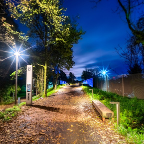 Nighttime walking path with SSUK lighting for Scotland Exterior HDR Property - Photography by Nate Cleary