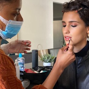 Behind the scenes makeup prep for photoshoot. Tampa Headshot Photographer. 