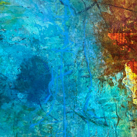 Brand New! I think this one is 'Shoal Shadow II', but not sure at the moment. Available unframed, but mounted and bagged. Acrylic and mixed media.