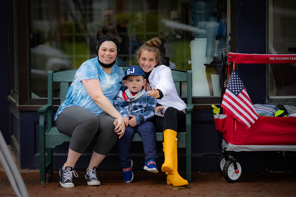 Family celebrating Memorial Day at the Old Saybrook Parade