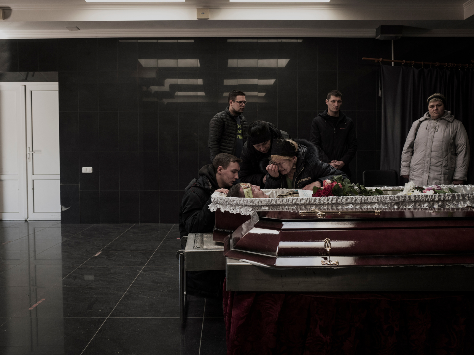 Funeral of Territorial Defense member Igor, 51, in Kyiv Baikove cemetery, Ukraine. 21 March 2022.