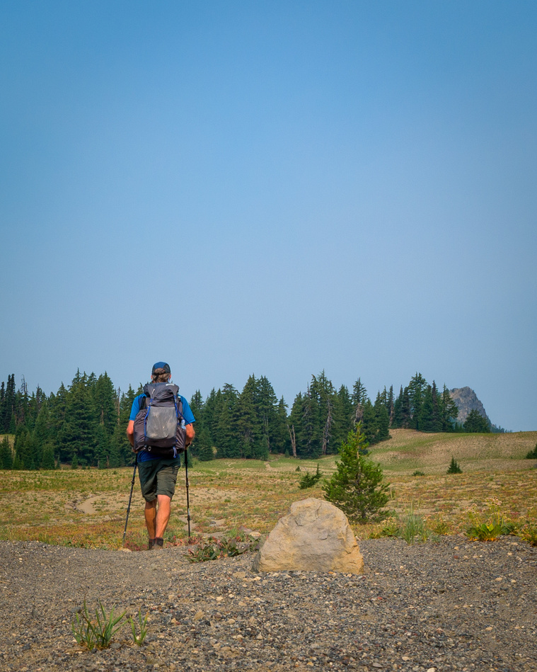 C Baker out on the trail in the Three Sisters Wilderness.