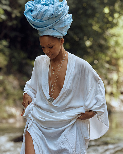 Swaady Martin Leke, Photographed by Bryan Michael Ham Photography in Bali, Indonesia in Ubud, Bali. With jewelry worn by Kapoeta by Ambica created by Ambica Shah of Kenya. 