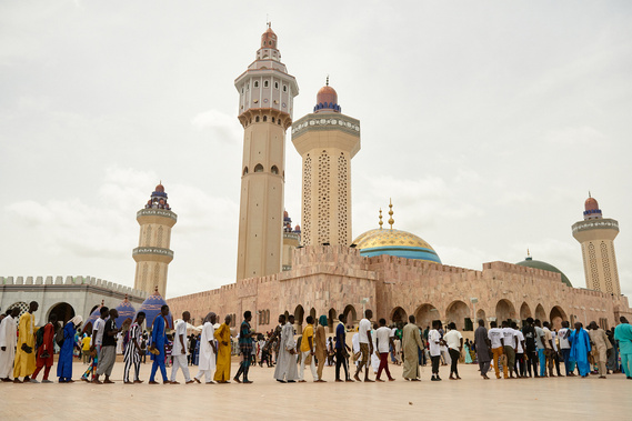 Inside of the great mosque of Touba. Prayer lines, taken by Bryan Ham Photography