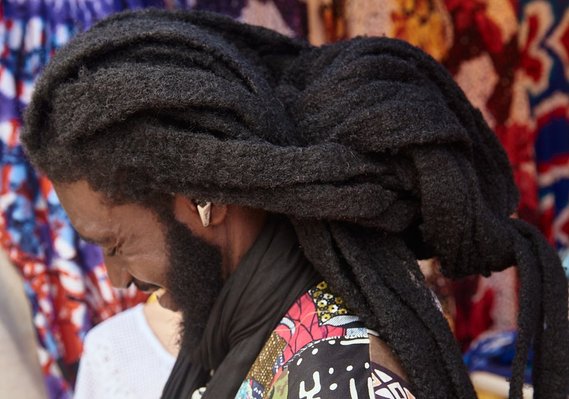 Hairstyle of a real Baye Fall in Touba, Senegal. taken by Bryan Ham Photography