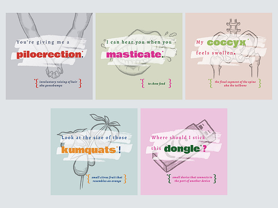 A set of illustrated coasters.