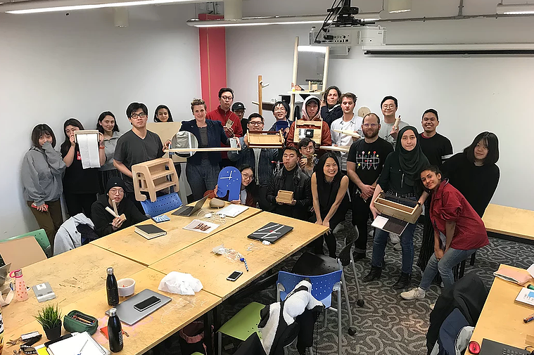 Class photo with the founder of Kroft