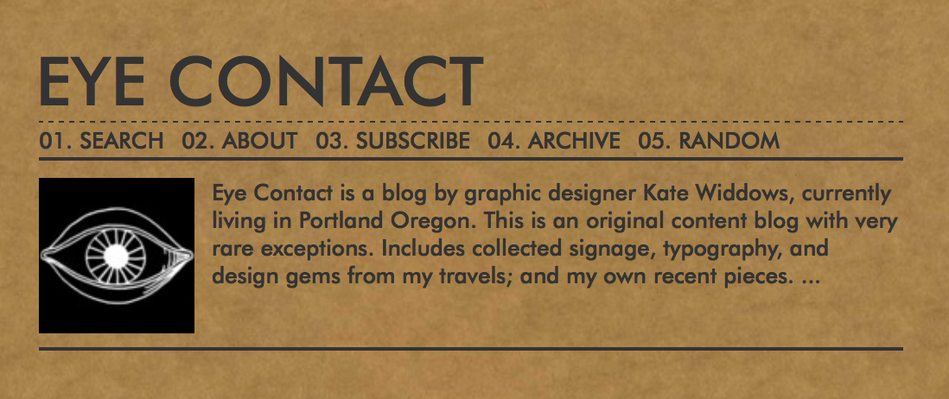 Masthead for the Eye Contact Tumblr blog page.