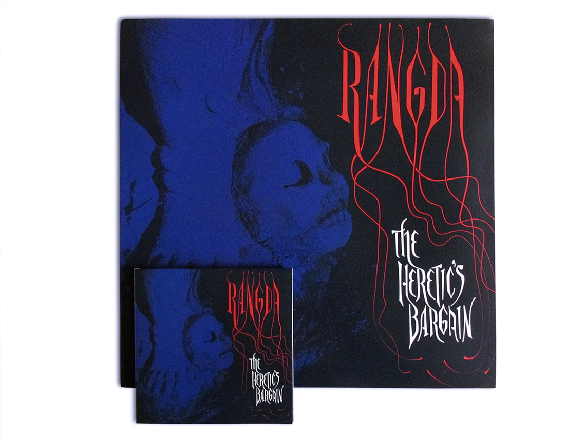 The Heretic's Bargain album cover for Rangda with horror novel style lettering, on Drag City Records.
