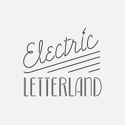 Black and white "Electric Letterland" logo.