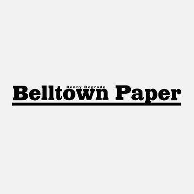 Black and white "Belltown Paper" masthead.